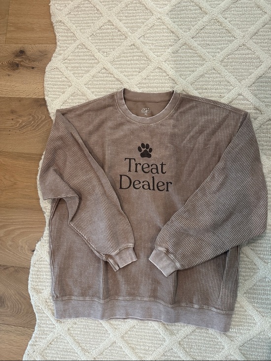 ivy + cloth Tops - Treat Dealer Corded Crewneck Sweatshirt - Taupe